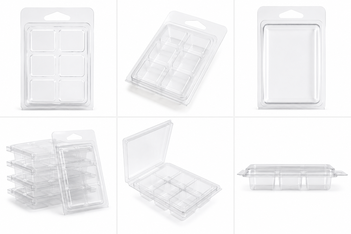 Clear 6-Cavity Wax Melt Clamshell (Bundle of 25)
