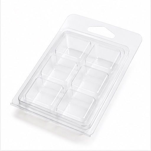 Clear 6-Cavity Wax Melt Clamshell (Bundle of 25)