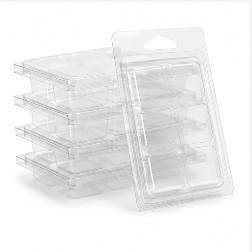 Clear 6-Cavity Wax Melt Clamshell (Bundle of 25)